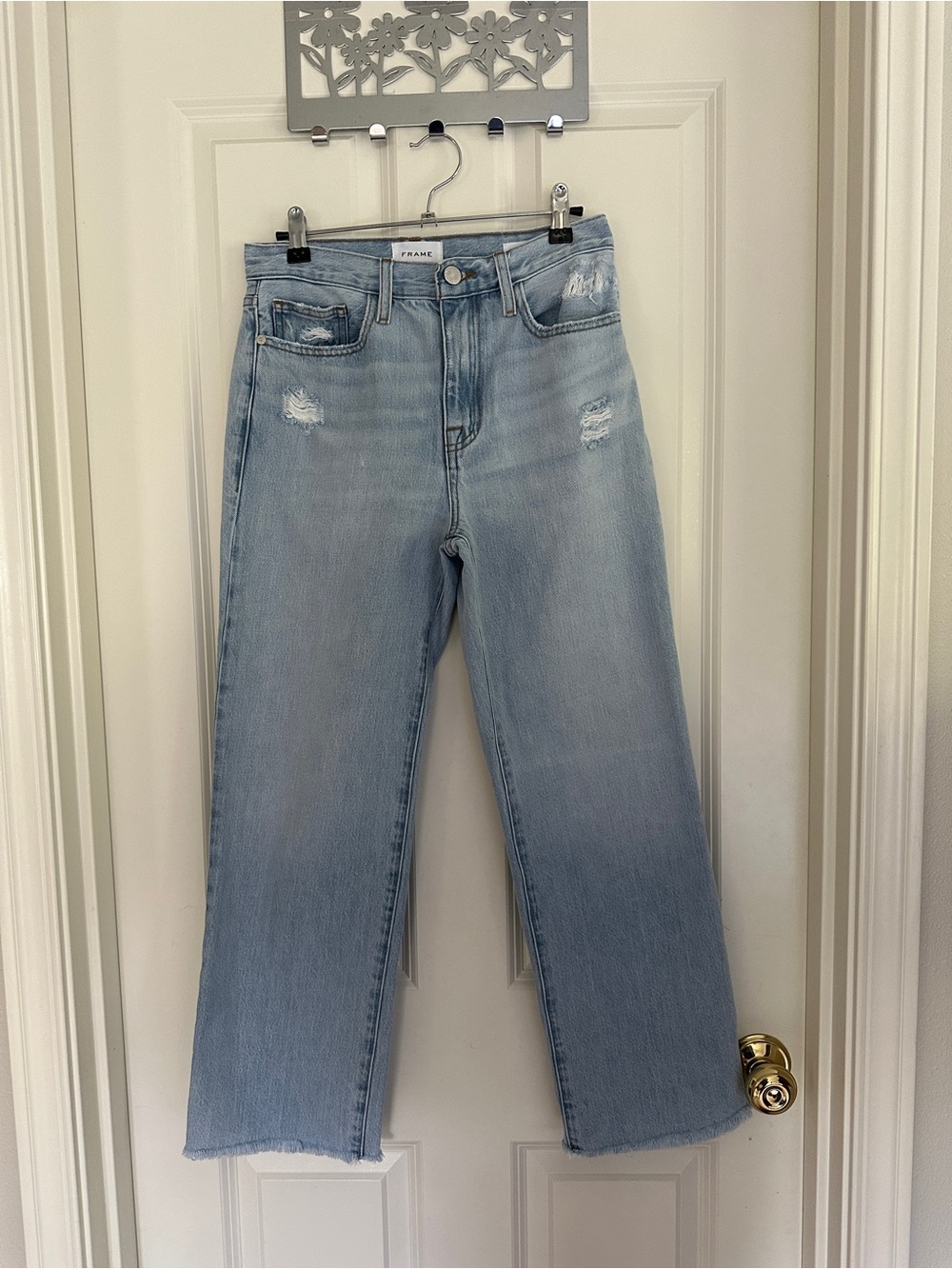 Frame Le Jane Crop Faded Light Blue Jeans